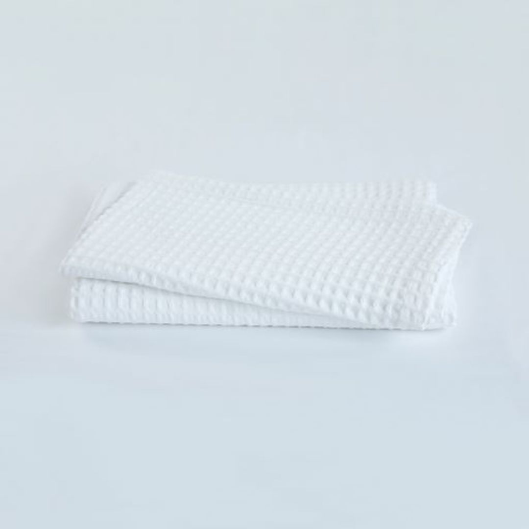 MM Linen - Wanaka Waffle Blanket/Throw - Snow image 0